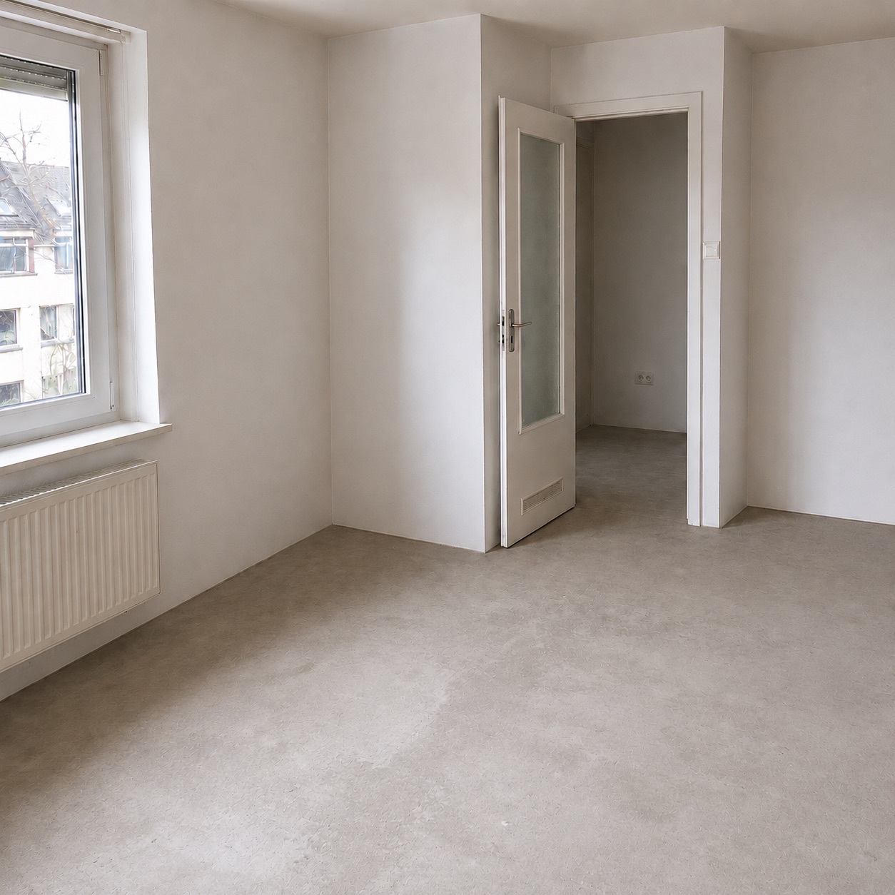 Nachher: leer geräumte, besenrein übergebene Wohnung